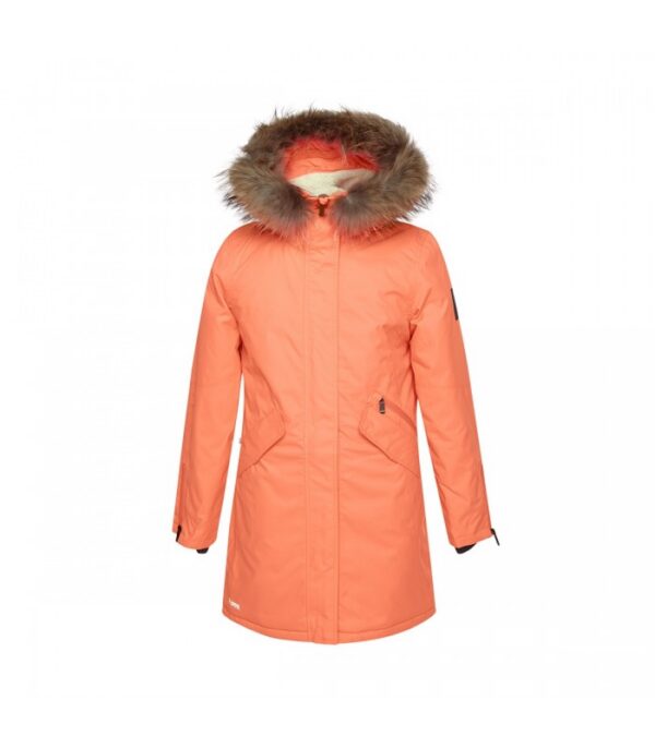 PARKA VIVIAN 1  tüdrukule 12490120 200G SOOJUSTUS 00049-neoon korall HUPPA naturaalse karvaga