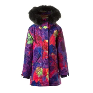 PARKA VIVIAN  naistele 12498020 200G SOOJUSTUS 21053-lilla mustriga HUPPA kunst karvaga