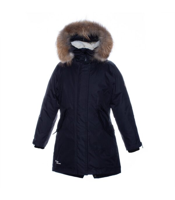 PARKA VIVIAN 1 tüdrukule 12490120 200G SOOJUSTUS 00009-must HUPPA naturaalse karvaga