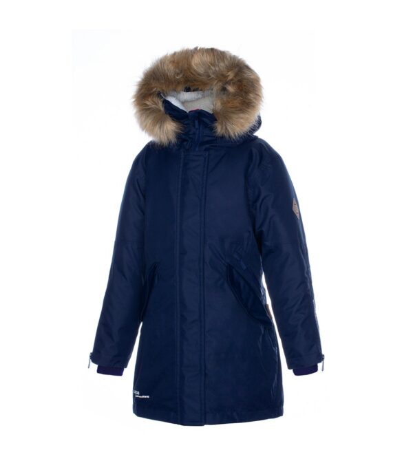 PARKA VIVIAN 1 tüdrukule 12490120 200G SOOJUSTUS 00086-tumesinine HUPPA naturaalse karvaga