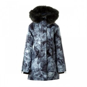 PARKA VIVIAN tüdrukule 12490020 200G SOOJUSTUS 21009-must mustriga HUPPA
