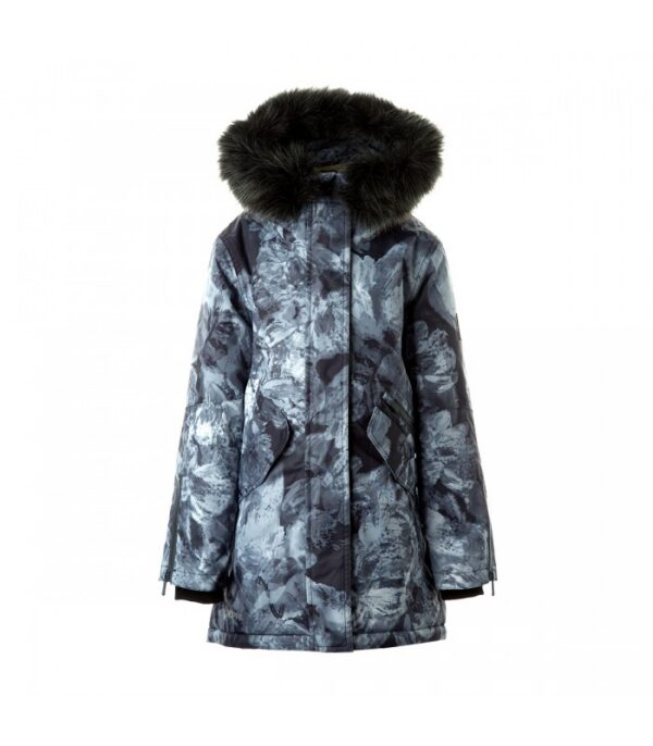 PARKA VIVIAN  tüdrukule 12490020 200G SOOJUSTUS 21009-must mustriga HUPPA