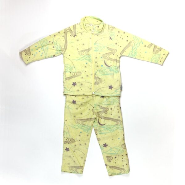 Laste fliiskomplekt CASSY (4301BW12) 116CM 947 KOLLANE/beezi ja helesinise MUSTRIGA HUPPA