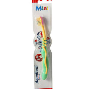 Aquafresh Mini hambahari flex peaga 0-3 aastasele roheline/kollane