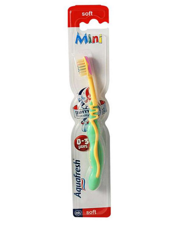 Aquafresh Mini hambahari flex peaga 0-3 aastasele roheline/kollane