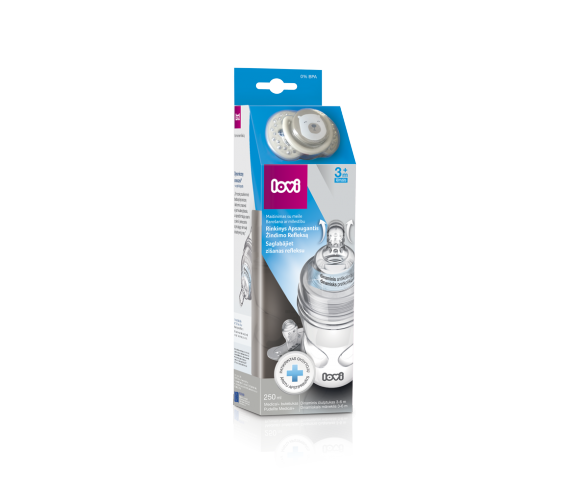 Lovi komplekt 250ml lutipudel 3+kuud+ kingitus- silikoon rõngaslutt 3-6kuud