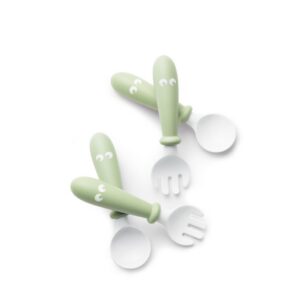 BABYBJÖRN lusikas 2tk ja kahvel 2tk Powder Green
