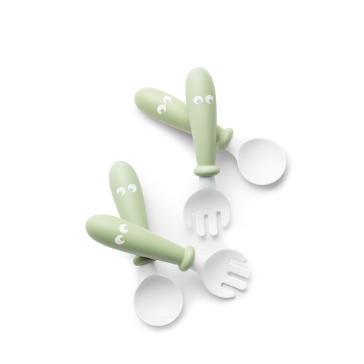 BABYBJÖRN lusikas 2tk ja kahvel 2tk Powder Green