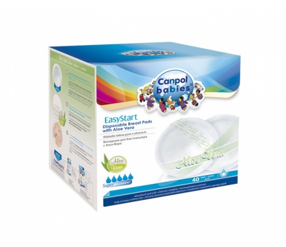 Rinnapadjad/rinnahoidjakaitsmed easy Start Canpol babies  40tk Aloe Veraga