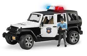 BRUDER Jeep Wrangler politsei+figuur heli ja valgusega skaala 1:16