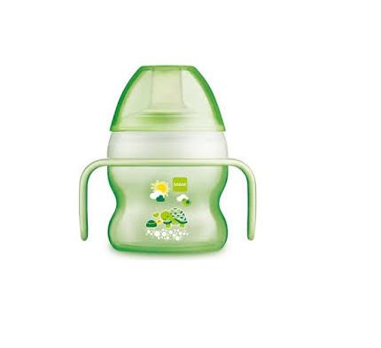 MAM Starter Cup 150ml joogitass sangadega 4+kuud alates,tilkumiskindel,roheline kilpkonnadega