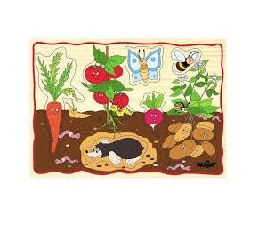 Woodyland Puidust puzzle nuppudega Aiandus