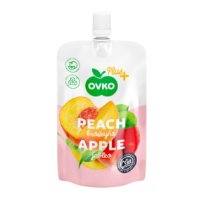 OVKO Plus+ beebitoit virsiku ja õunapüree 2x120g 6+kuust (1tuub-1,45eur)