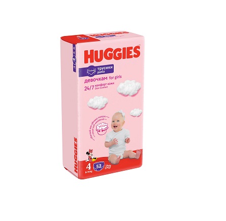 Huggies püksmähkmed Pants 4 Girl Boy 9-14kg 52tk