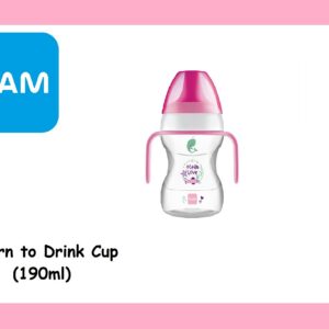 MAM Learn To Drink Cup 190ml joogitass sangadega 6+kuud alates,tilkumiskindel,roosa Ocean Love