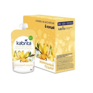 KABRITA Vaniljepuding magusa kitsepiimakreemiga ja puuviljadega alates 8+kuust, 6x100g(1tuub-3,15eur)