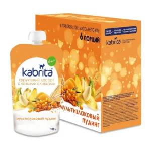 Kabrita Mitmeviljapuding astelpajuga ,puuviljapüree ,teravilja ja kitsekreemiga “Mitmeviljapuding” alates 6+kuust 3x100g(1tuub-3,36eur)
