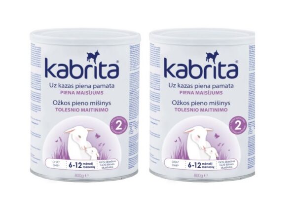 Kitsepiimal põhinev, kergelt seeduv piimasegu KABRITA2 6 kuni 12 kuud 2x800g (1purk-47,85eur)
