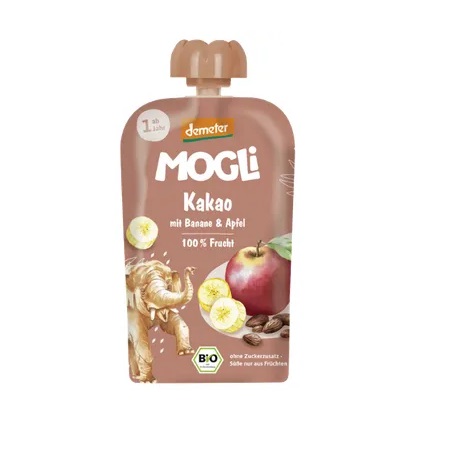Mogli Kakao-, banaani- ja õunapüree, biodünaamiline 100g 1+aastasele