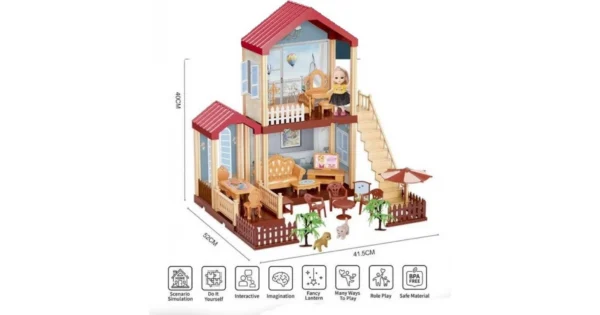 Dream House Nukumaja mööbli ja nukkudega 92-osaline  3+aastasele 556-20