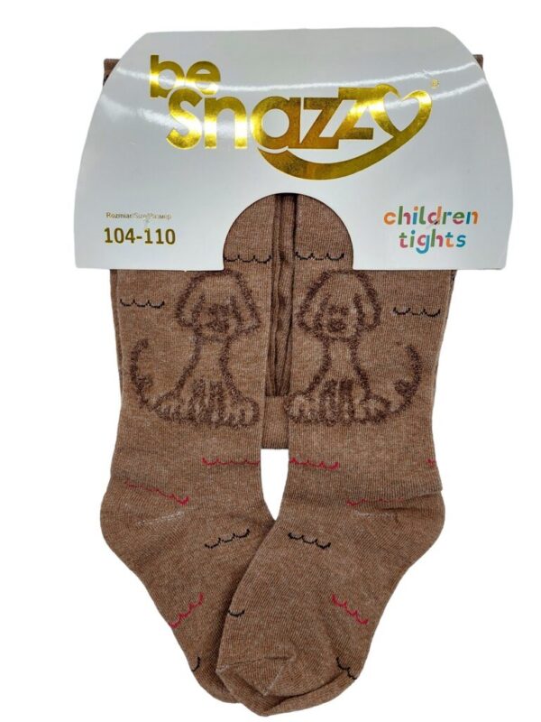beSnazzy Sukkpüksid 3D pildiga 104-110cm pruun kutsikas