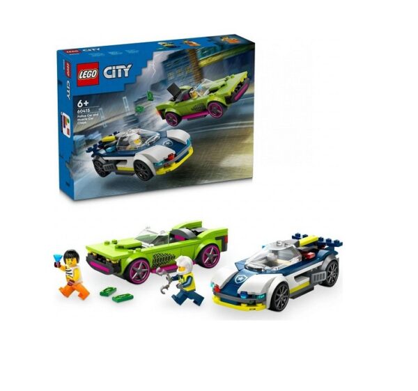 LEGO City Politseiauto ja muskelauto tagaajamine 6+aastasele