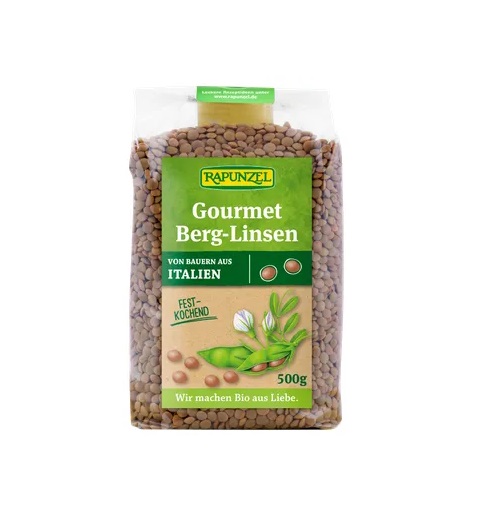 Pruunid läätsed, ökoloogiline 500g Rapunzel