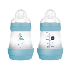 MAM ULTIVENT 80% Anti-Colic LUTIPUDEL 160ML 0+KUUD Sinine DINO 1tk
