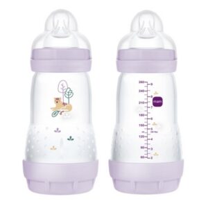 MAM ULTIVENT 80% Anti-Colic LUTIPUDEL 260ML 0+KUUD Õrnlilla Tiiger puude all 1tk