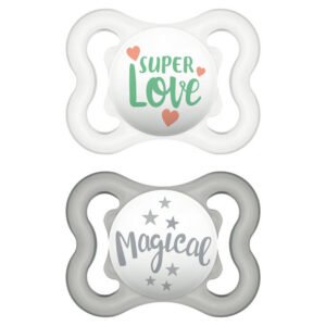 MAM AIR SILIKOONLUTID 2TK 0-6kuud valge Super Love/Hall Magical,STERILISATSIOONIKARBIS