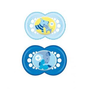 MAM ORIGINAL SILIKOONLUTID 2 TK 6+KUUD SIRGE OTSAGA,STERILISEERIMISKARBIS sinine hobused/sinine kutsud 295062