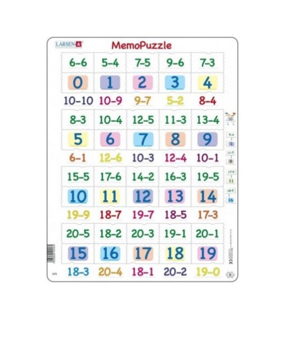 Puzzle Lahutamine 0-20  Larsen GP8