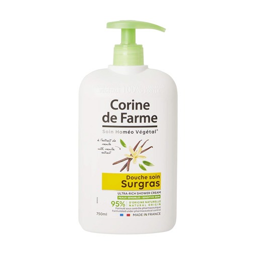 Corine de Farme Dušikreem vaniljeekstraktiga 750 ml pumbaga pudelis