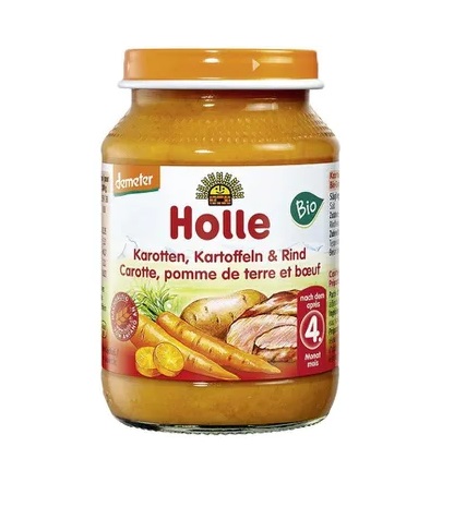 Holle kartulipüree porgandi ja loomalihaga 3x190g 5. kuust, biodünaamiline (1purk-1,80eur)