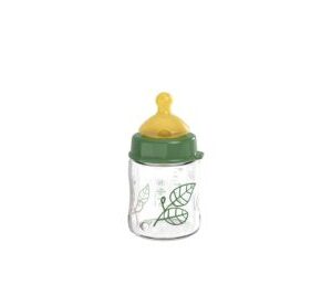 nip® Cherry Green laia kaelaga klaasist lutipudel, koolikutevastane ja aeglase vooluga (vanusele 0+) toon Green 120ml