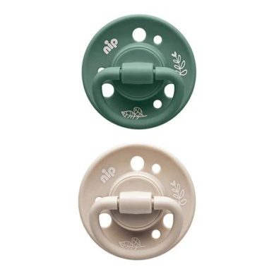 nip® Cherry Green säästvatest materjalidest lutid (0 – 6 elukuud) Green/Beige 2tk