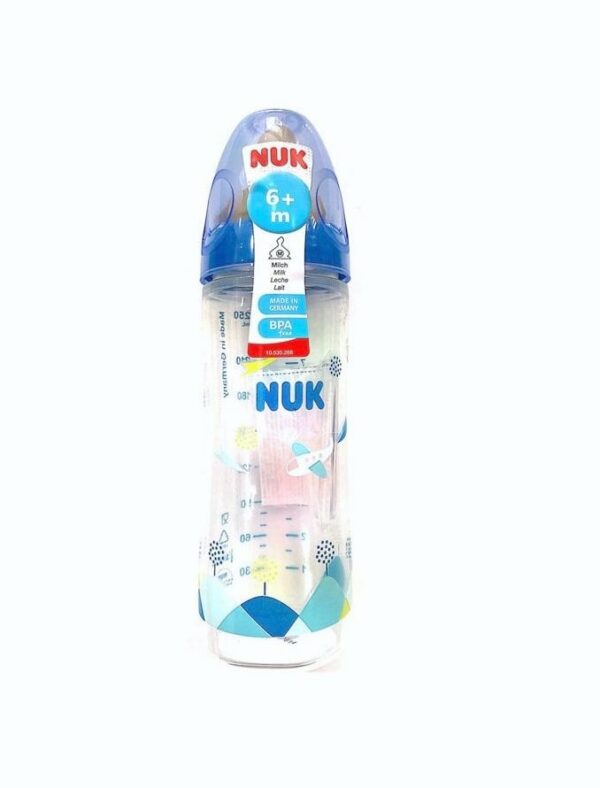 Nuk FC lutipudel 250ml 6+kuud lateks lutiga Sinine lennukiga