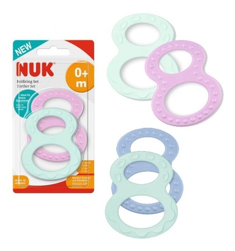 NUK närimisrõngas 0+kuud 2tk Vali värv!!!