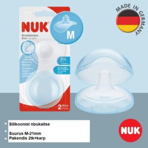 Nibukaitse Nuk M suurus 2tk silikoon+hoiustamiskarp SP95