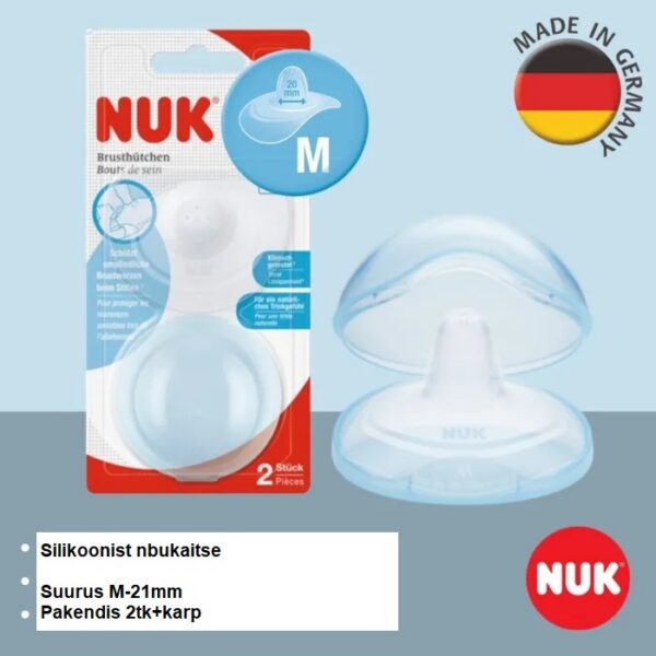 Nibukaitse Nuk M suurus  2tk silikoon+hoiustamiskarp SP95