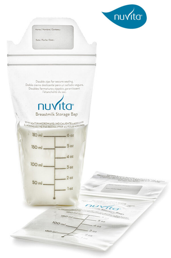 Nuvita rinnapiima säilitamis/kogumise kotid, 180ml 25tk