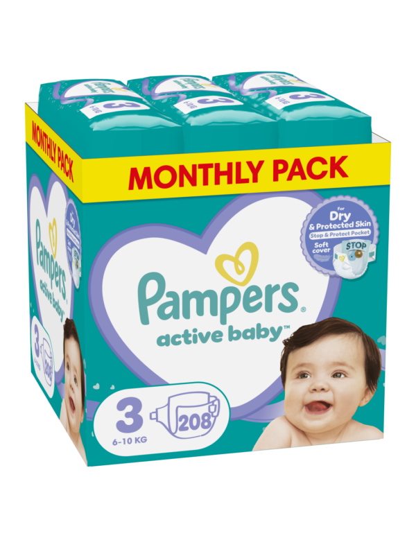 Pampers Active Baby mähkmed N3 208tk 6–10kg