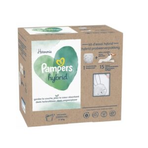 Pampers Harmonie Hybrid 1tk korduvkasutatavad riidest pealispüksid (3-16 kg) + 15tk ühekordselt kasutatavat mähkmesisu