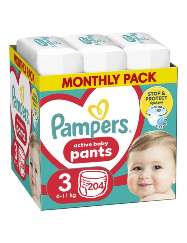 Pampers MP N3 6-11kg mähkmepüksid 204tk