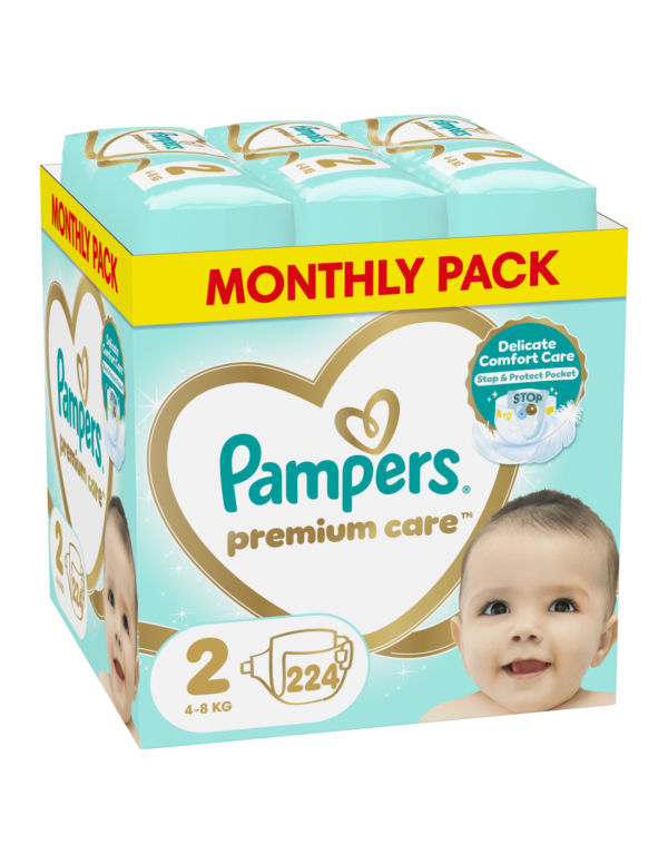 Pampers Premium Care Teipmähkmed, Suurus N2, 224tk, 4-8kg