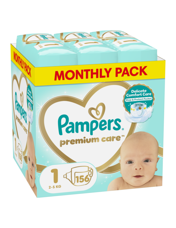 Pampers Premium Care teipmähkmed N1 (2-5 kg) 156tk