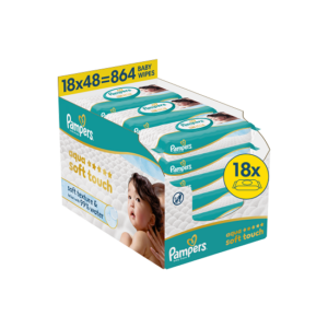 Pampers Aqua Soft Touch niisked beebisalvrätid 18 pakkix48tk (864 tk)