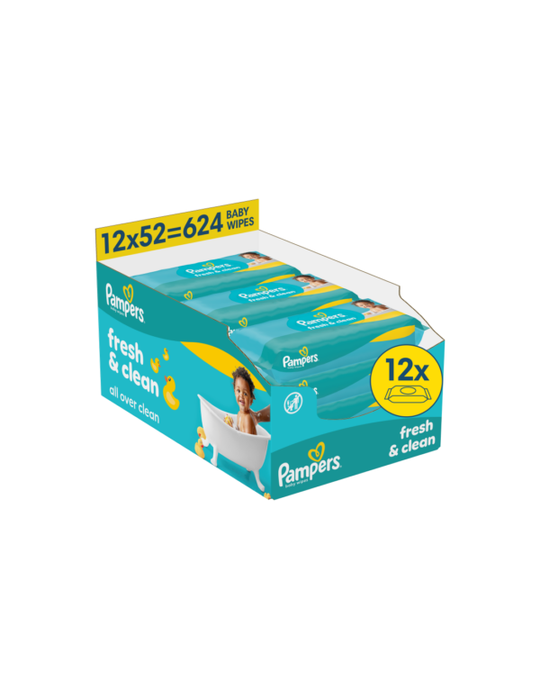 Niisked salvrätikud Pampers Fresh Clean 12x52tk =624tk