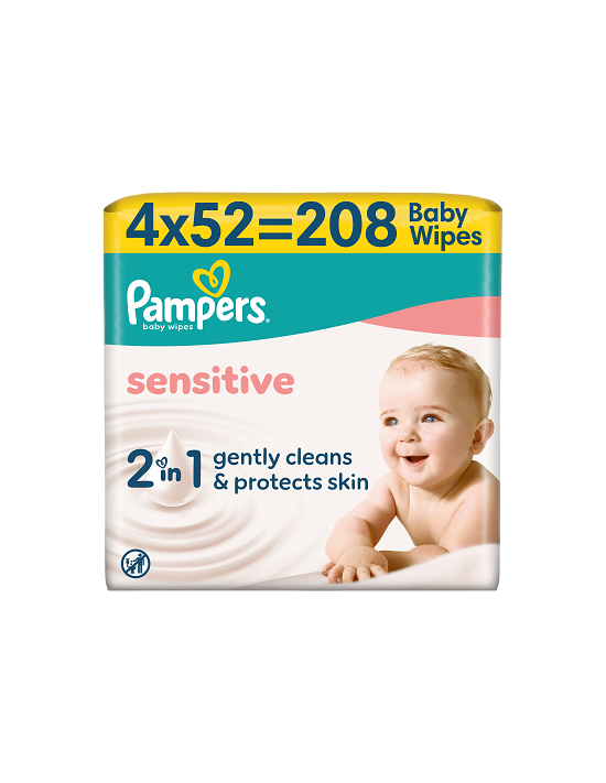 Niisked salvrätikud Pampers Sensitive 4x52tk=208tk
