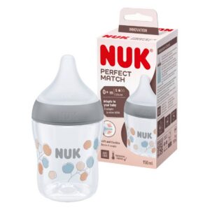 Nuk FC lutipudel 150ml 0-6kuud S silikoonist lutiga PERFECT MATCH Twigs,temperatuuri kontrolliga